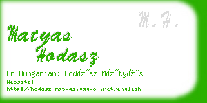 matyas hodasz business card